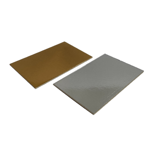 Block Bottom Bag Cardboard Insert Gold/Silver 58x38mm