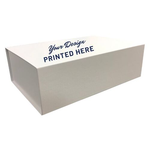 Magnetic Collapsible Box Medium SF Matte White - Custom Printed Lid